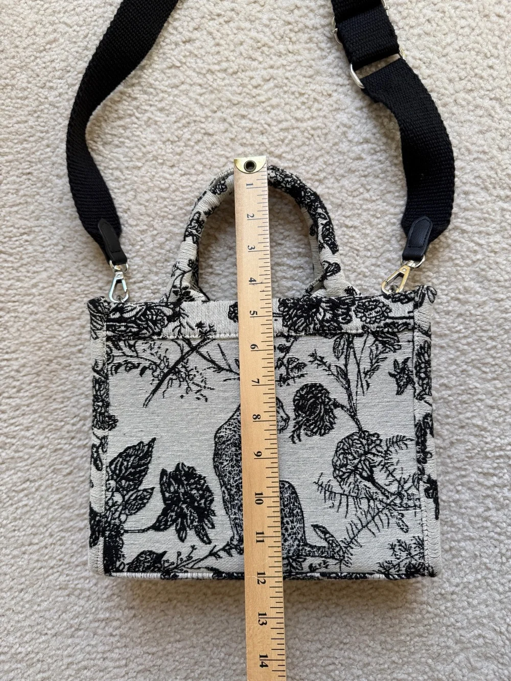 a new day Black & White Botanical Crossbody Tote